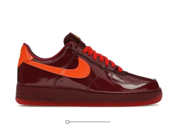 Nike Air Force 1 Low Patent Leather Dark Team Red Safety Orange IO4489-601