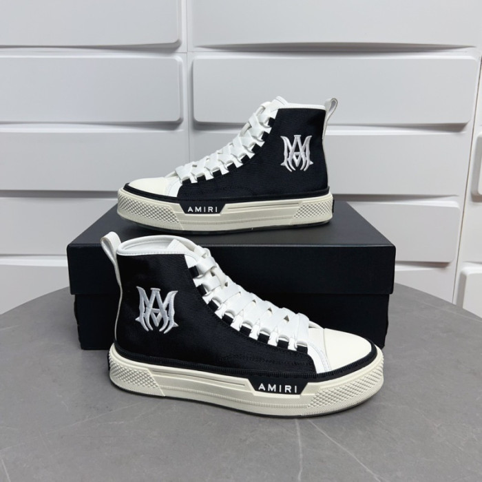 Amiri* Appliquéd Leather and Canvas Sneakers