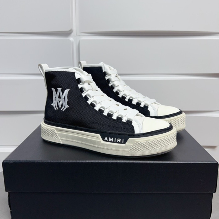 Amiri* Appliquéd Leather and Canvas Sneakers