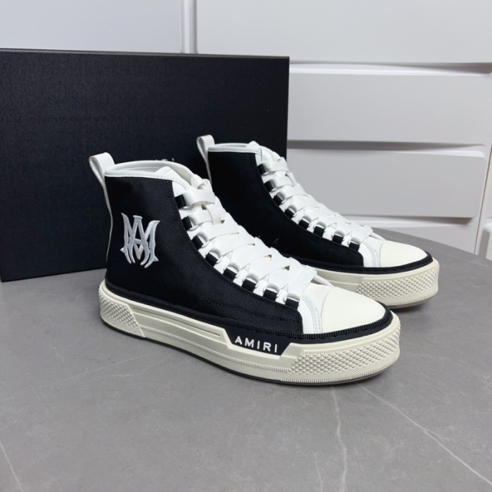 Amiri* Appliquéd Leather and Canvas Sneakers
