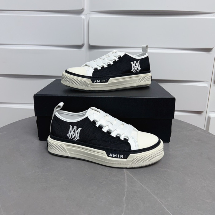 Amiri* Appliquéd Leather and Canvas Sneakers