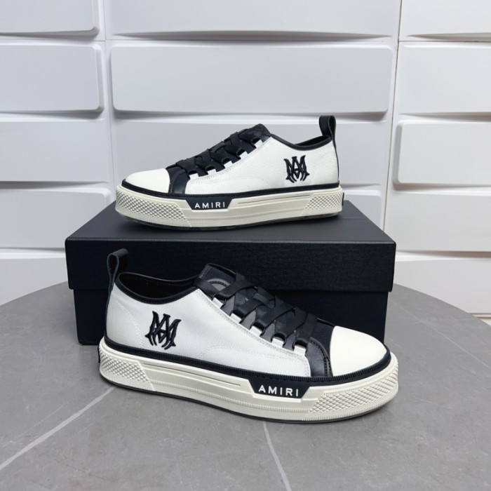 Amiri* Appliquéd Leather and Canvas Sneakers