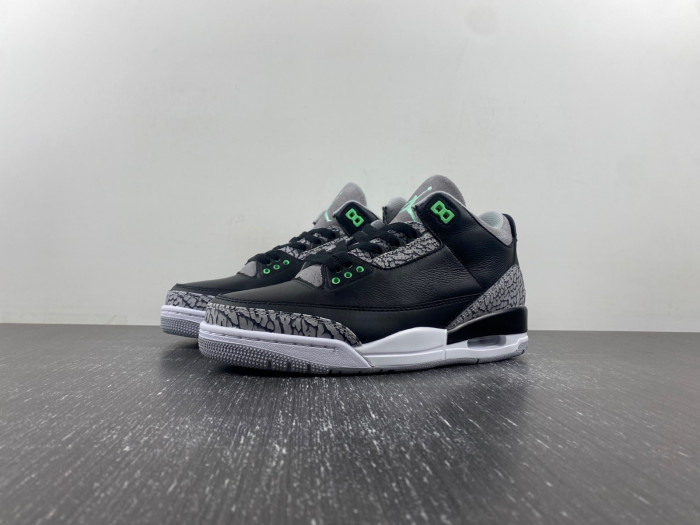 air jordan 3 "black/green glow" ct8532-031