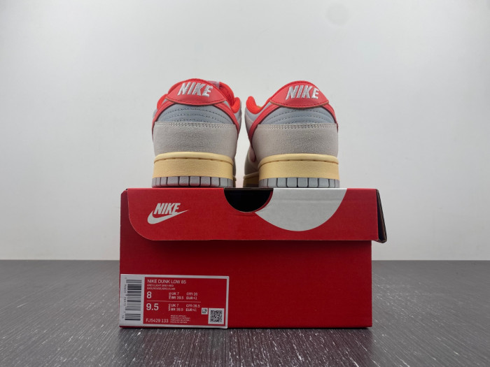 nike dunk low "grey/red" athletic department fj5429-133