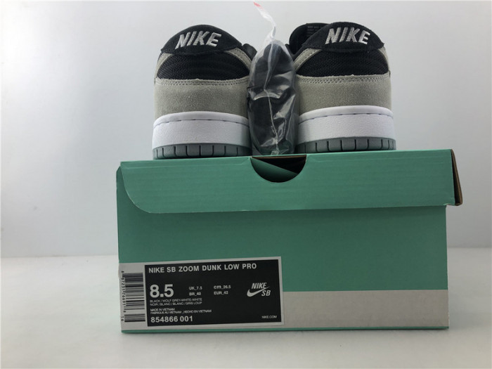 nike sb dunk low black wolf grey 854866-001