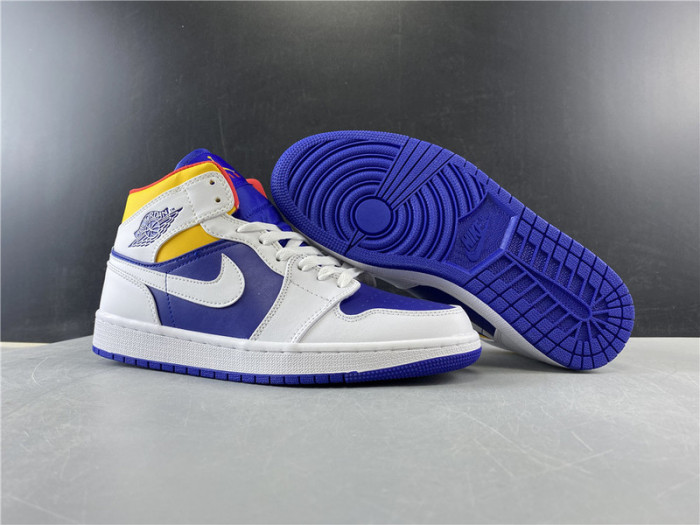 air jordan 1 mid royal blue laser orange 554724-131