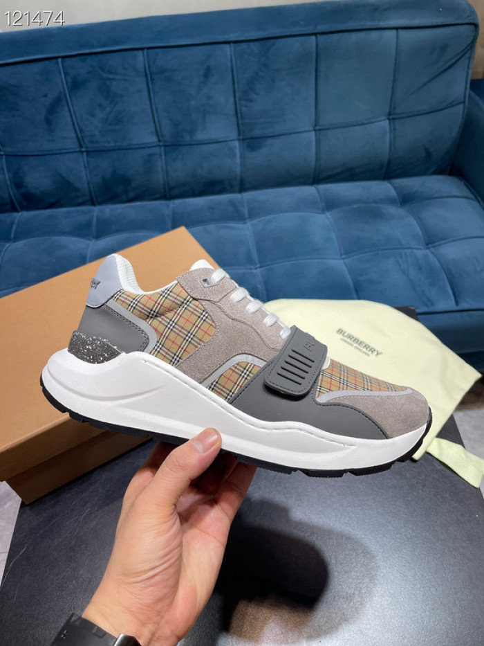 Bur*berry Vintage Check, Leather and Mesh Sneakers