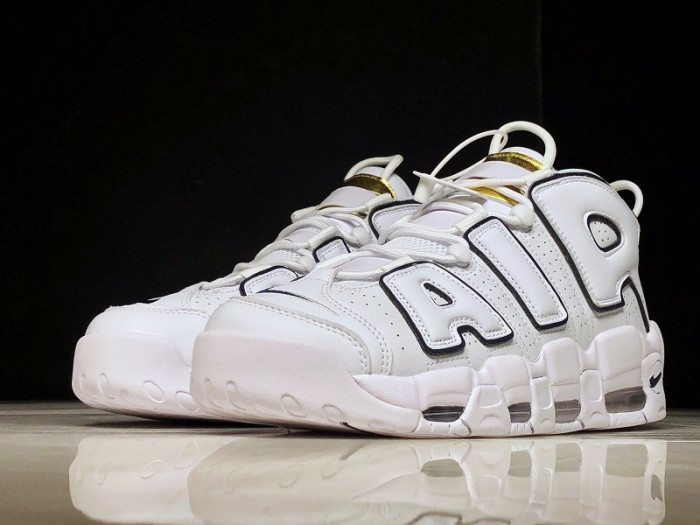 Nike Air More Uptempo White Navy Gold 415082-109