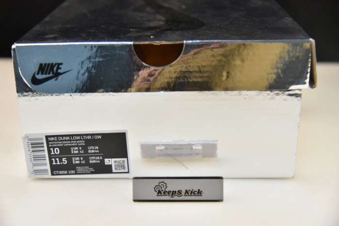 off white nike dunk low pine green ct0856-100