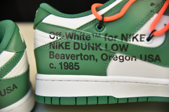 off white nike dunk low pine green ct0856-100