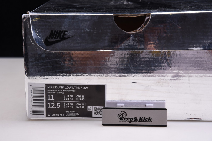 off white nike dunk low sp university red cu1726-600